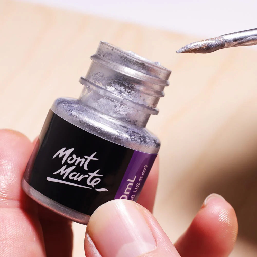 Mont Marte - Pintura de aluminio plateado premium de 20 ml (0,68 onzas)