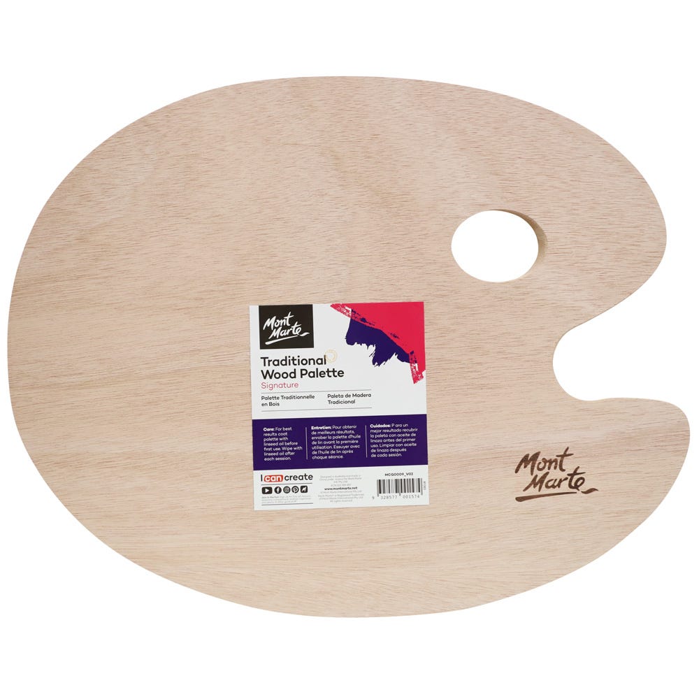 Mont Marte - Paleta de madera tradicional Signature de 30 x 38 cm (11,8 x 14,9 pulgadas) para óleos