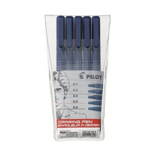PILOT - DRAWING PEN SET DE 5 TINTA NEGRA Y ROJA