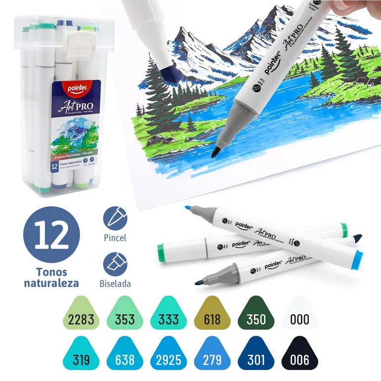 Pointer - Marcadores Doble Punta Tonos naturaleza Art Pro