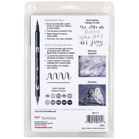 Tombow Dual Brush Pen Art Markers, Grayscale, 10-Pack KEEPLIVINGFASTER