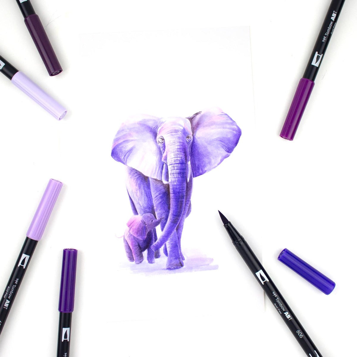 Dual Brush Pen Art Markers, Purple Blendables, 6-Pack KEEPLIVINGFASTER