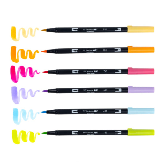 Tombow Dual Brush Pen Art Markers, Yay Sorbet, 6-Pack KEEPLIVINGFASTER