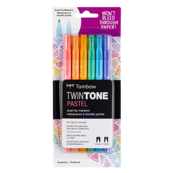 Tombow TwinTone Marker Set, 6-Pack Pastel KEEPLIVINGFASTER