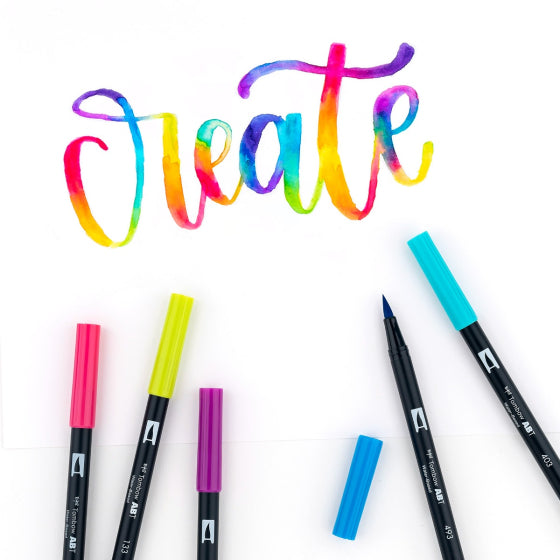 Dual Brush Pen Art Markers, Bright, 10-Pack + Free Fudenosuke Brush Pen KEEPLIVINGFASTER