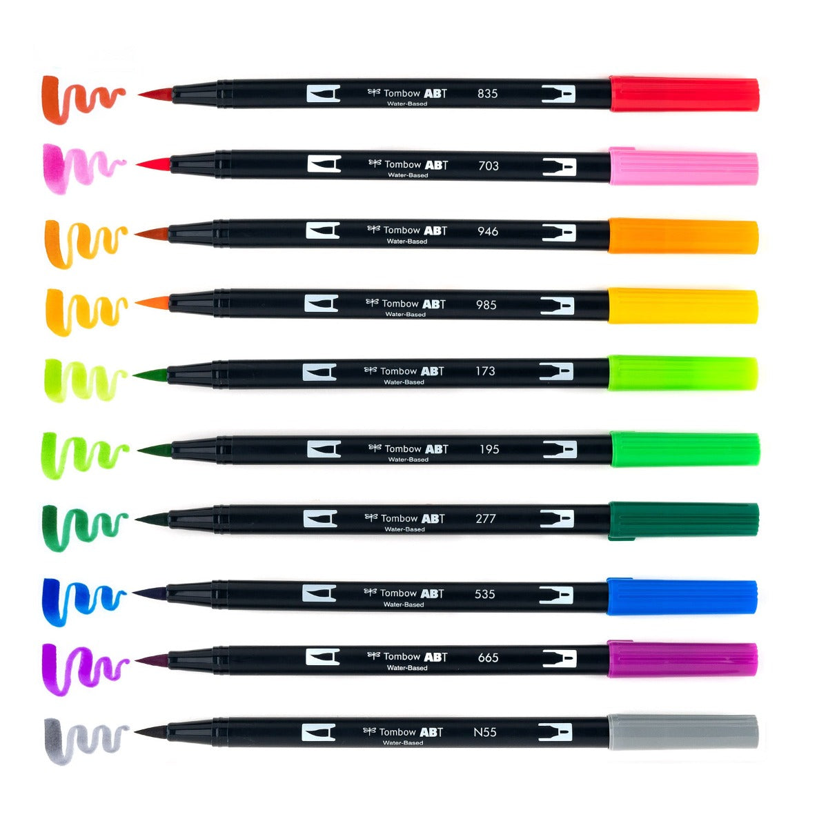 Dual Brush Pen Art Markers, Watercolor Favorites, 10-Pack + Free Fudenosuke Brush Pen KEEPLIVINGFASTER