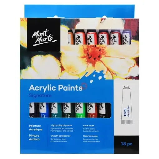 RESERVA Mont Marte Juego de pintura acrílica, 18 colores, 0.4 fl oz