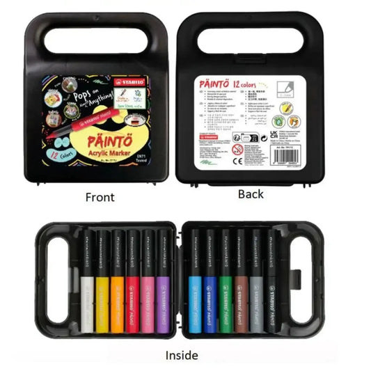 Set de Marcadores Acrílicos STABILO PAINTO, 12 colores