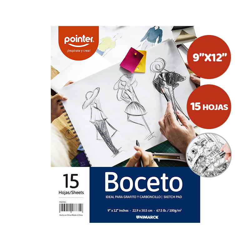 Pointer - Libreta para Bocetos 9″ x 12″ 15 hojas
