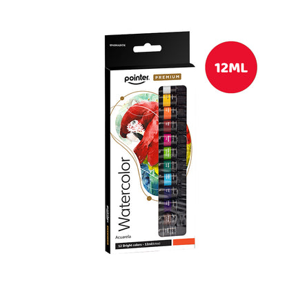 Pointer -  12 acuarelas en Tubo 12 ml.