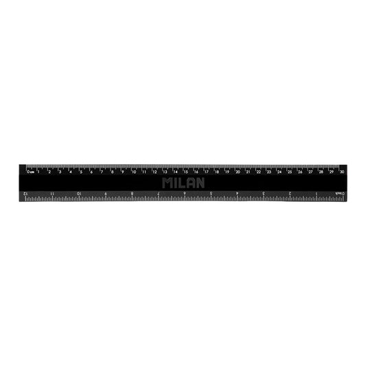 Milan - Regla 30cms. Plastica Shadow® Negra