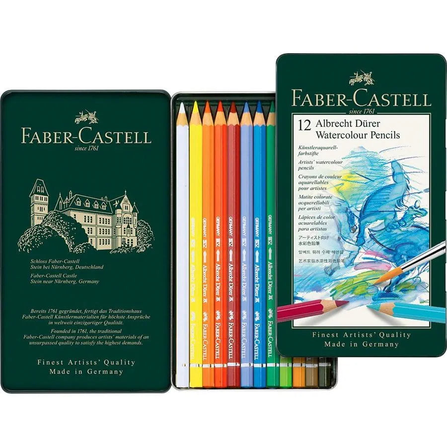 Faber Castell Estuche de metal con 12 lápices acuarelables Albrecht Dürer KEEPLIVINGFASTER