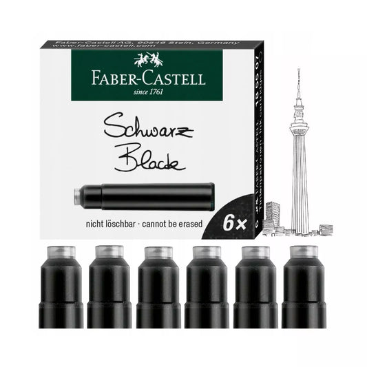 Cartucho Faber-Castell para Pluma Fuente CX6 Negro