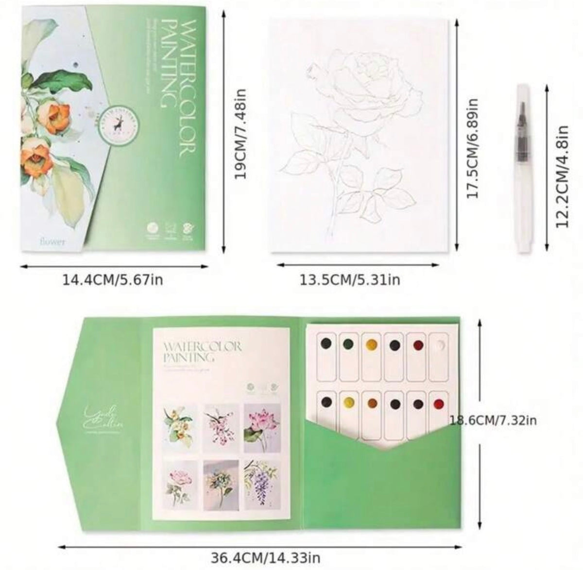 Watercolor Painting set - 6 ejercicios 14.4cm x 19cm