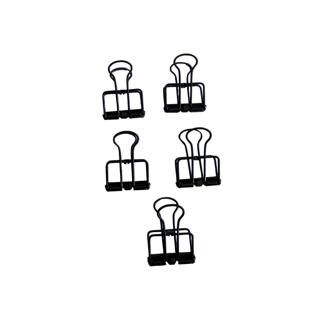 5 Clips de alambre metálico mini de 1.2 pulgadas - Negro
