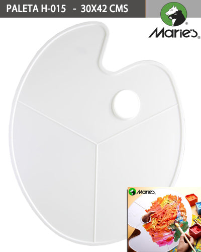 PALETA MARIE´S PARA MEZCLA 30X42 OVALADA PLASTICA BLANCO