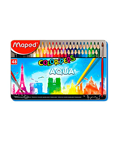 MAPED CRAYON DE MADERA ACUARELA TRIANGULAR, 48 COLORES