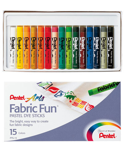 PENTEL - CRAYON PASTEL SECO PARA TELA 15 COLORES