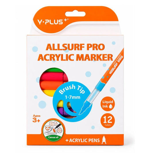 Y-Plus  - Marcadores acrílicos 12 colores Allsurf Pro