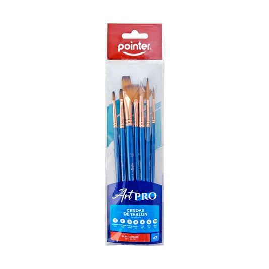 Pointer - 7 Pinceles Cerdas de Taklon