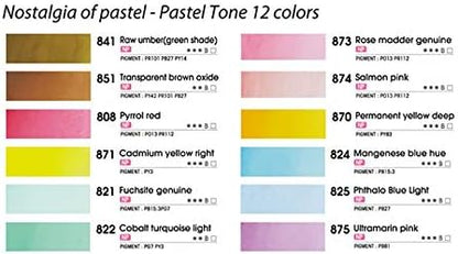Mungyo acuarelas sólida profesional, 12 colores, tono pastel