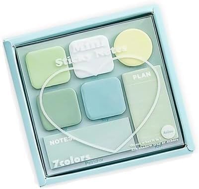 notas adhesivas pequeñas color verde menta, juego de 4 estilos, suministros escolares lindos, extracción limpia, cuadernos de notas autoadhesivos y blocs de escritura para oficina, escuela, blocs