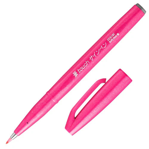 Pentel Fude Touch Brush Sign Pen - Pink