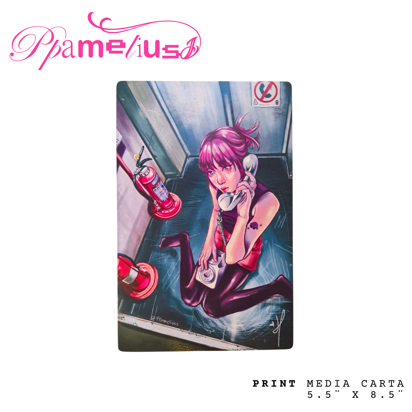 Ppameliuss - Print media carta 5.5¨ x 8.5¨ - "Chica Elevador"