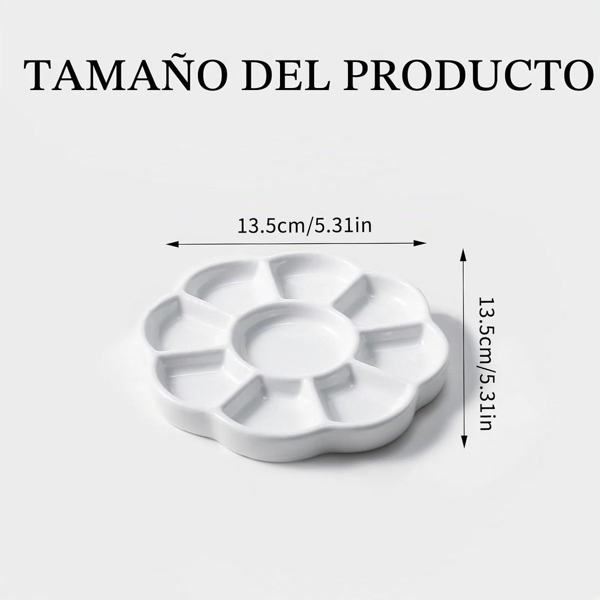 RESERVA - Paleta de acuarela de porcelana de 5 pulgadas, paleta de pintura de artista de cerámica con bandeja de mezcla para proyectos de pintura y manualidades