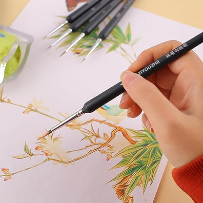 Ziyouzhe - pinceles de pintura con punta fina, pinceles de pintura en miniatura profesionales, mini kit de pinceles para pintura de acuarela, KEEPLIVINGFASTER