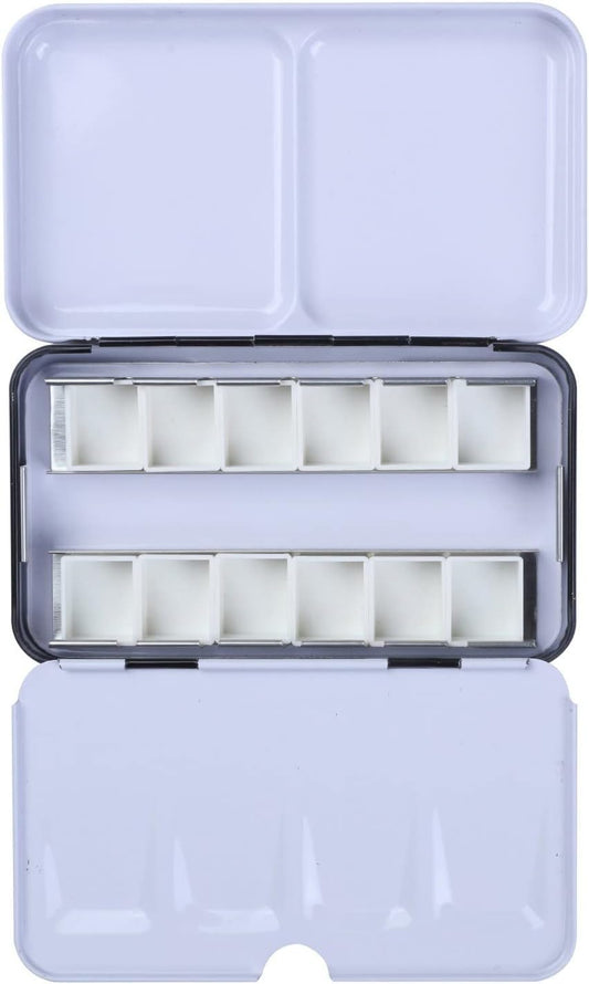 MEEDEN Paleta de pintura de acuarela vacía: paleta de colores de agua de viaje con 14 medias sartenes - Caja de lata portátil de paleta de metal (negro) KEEPLIVINGFASTER