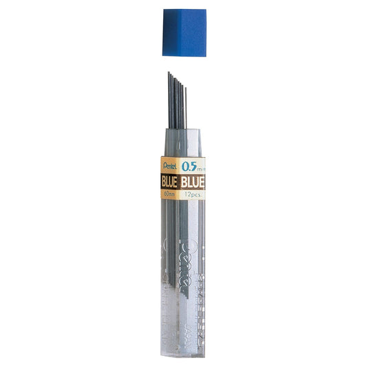 Pentel - 1 cajita de  Minas color azul 0.5 -  12 piezas por tubo