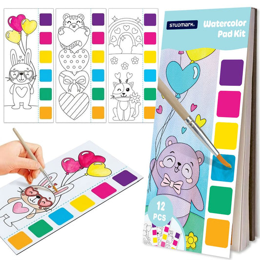 Studmark - Watercolor Pad Kit 8 diseños  7.5 x 3.5 cm