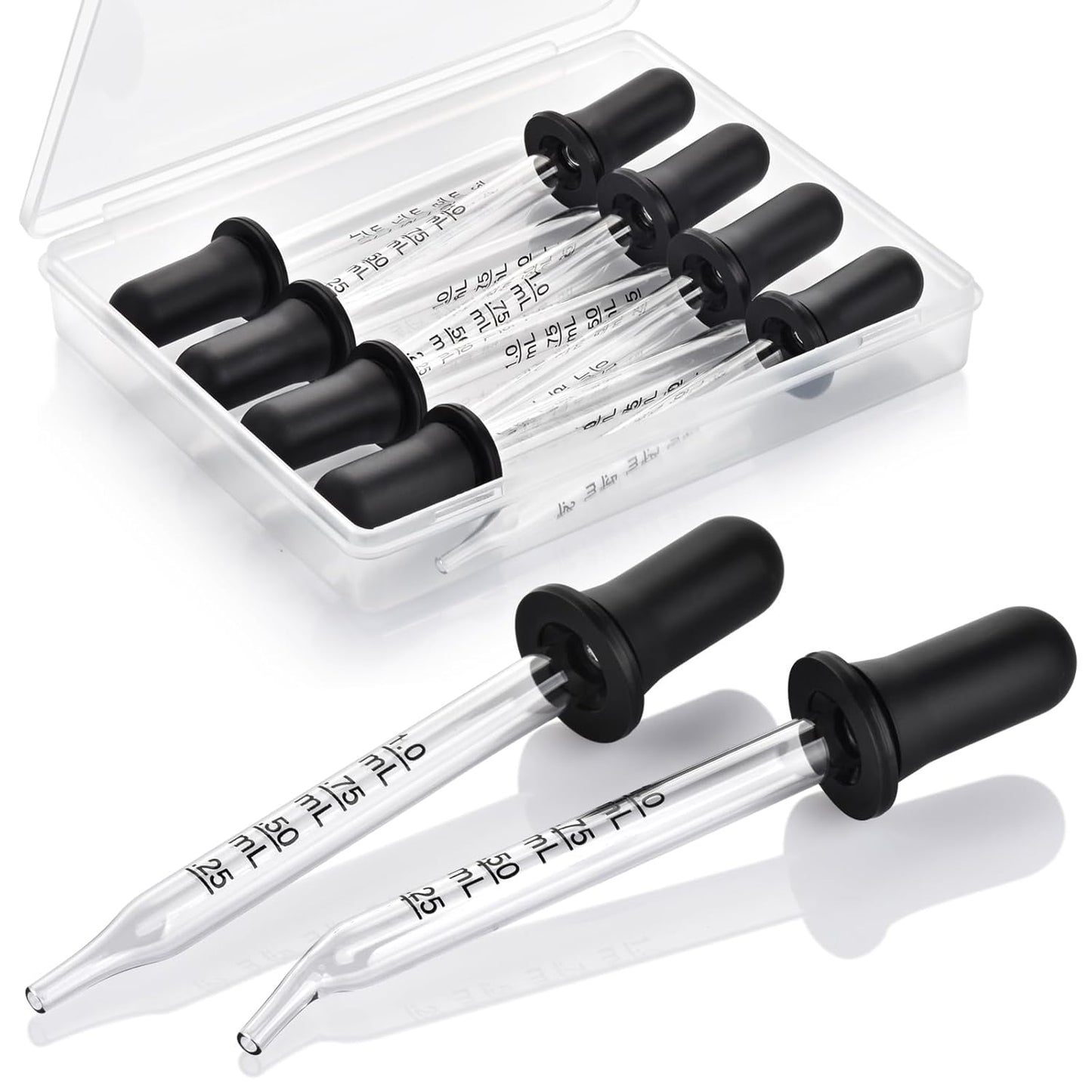 1 Cuentagotas de pipeta de vidrio, cuentagotas para oídos y ojos con puntas dobladas o rectas, goteros de 0.3 fl oz para aceites esenciales, laboratorio, cuidado de la salud