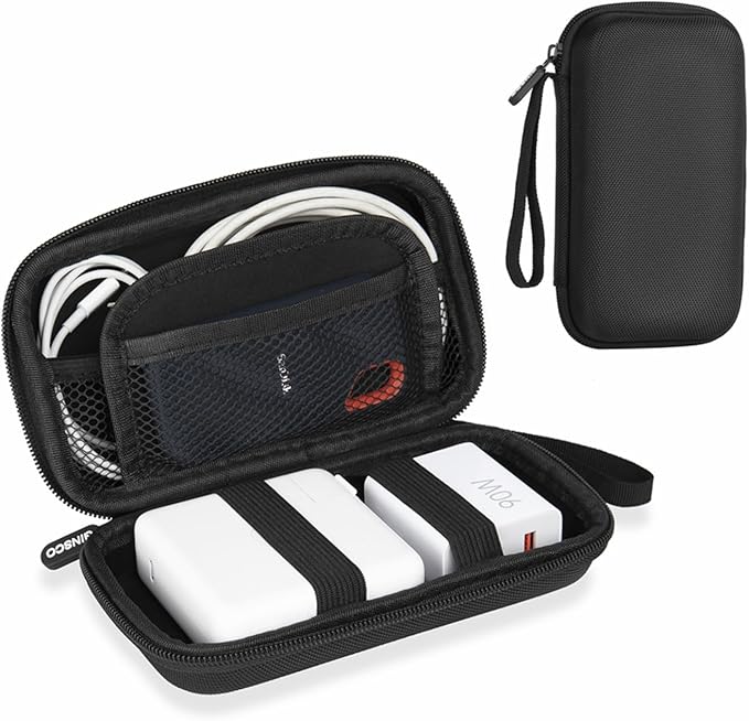 Ginsco Funda de protección rígida para accesorios electrónicos, bolsa organizadora para MacBook Air/Pro, cargadores y cables, banco de energía, para Sandisk portátil SSD, disco flash, tarjeta SD