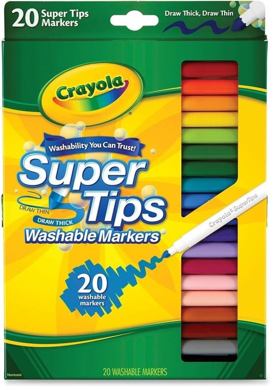 Crayola Marcadores lavables Super Tips, surtidos, 20 unidades KEEPLIVINGFASTER