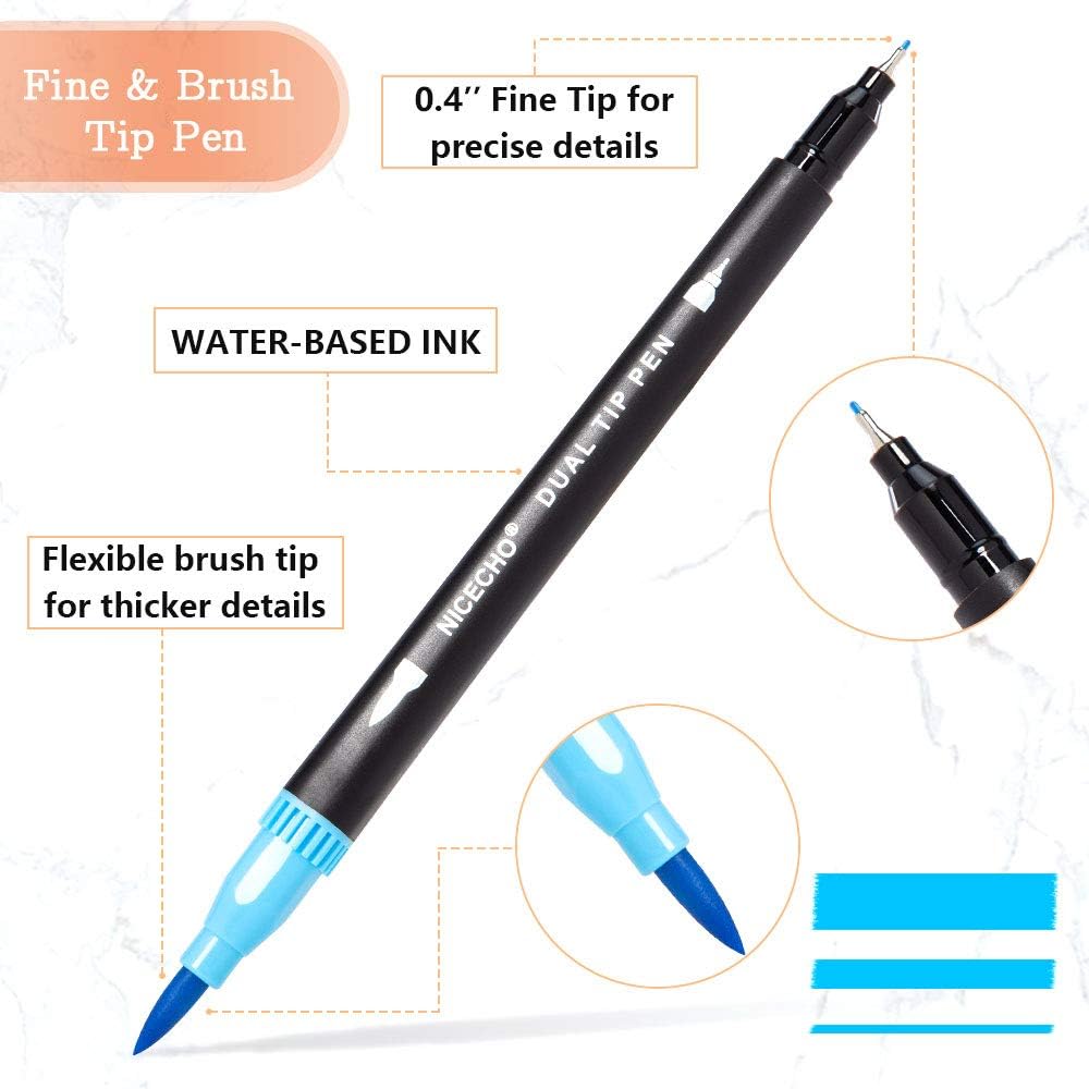 Marcadores de doble pincel, 60 marcadores para colorear para artista, marcadores finos KEEPLIVINGFASTER