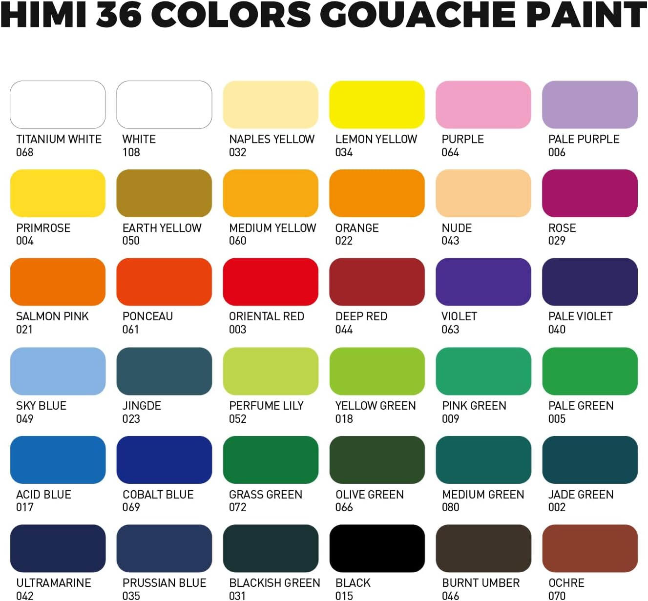 HIMI - Juego de pintura gouache, 36 colores x 0.4 fl oz, diseño de taza de gelatina doble con 3 pinceles de pintura y una paleta en un estuche de transporte, perfecto para artistas, estudiantes KEEPLIVINGFASTER