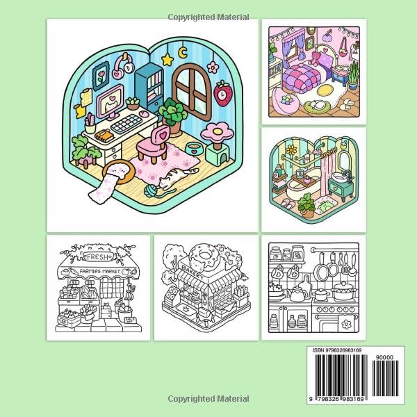 Little Corner: Libro para colorear para adultos y adolescentes, diseños súper lindos de espacios acogedores e higiénicos para la relajación (Colorear espacios acogedores) KEEPLIVINGFASTER