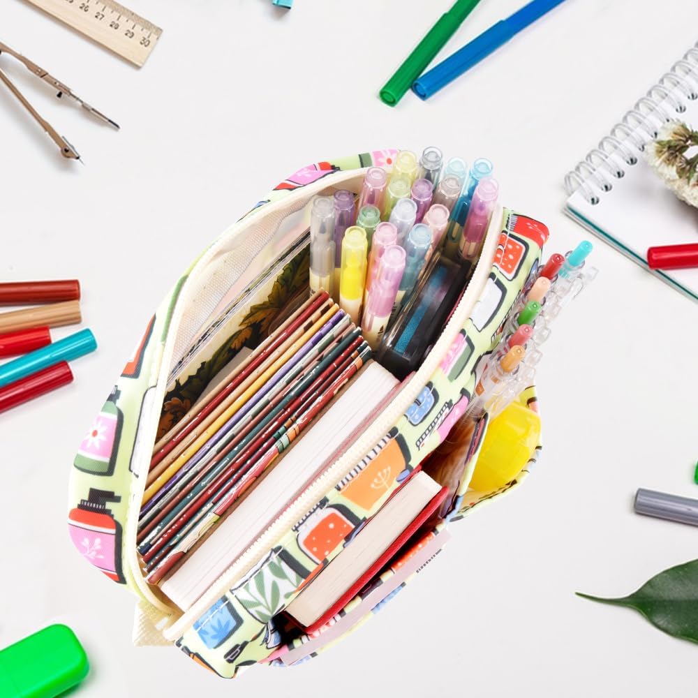 Organizador de cartera con múltiples bolsillos con cremallera, bolsa de maquillaje esencial de viaje para mujer, bolsa de papelería simple e impermeable para lápices para diario
