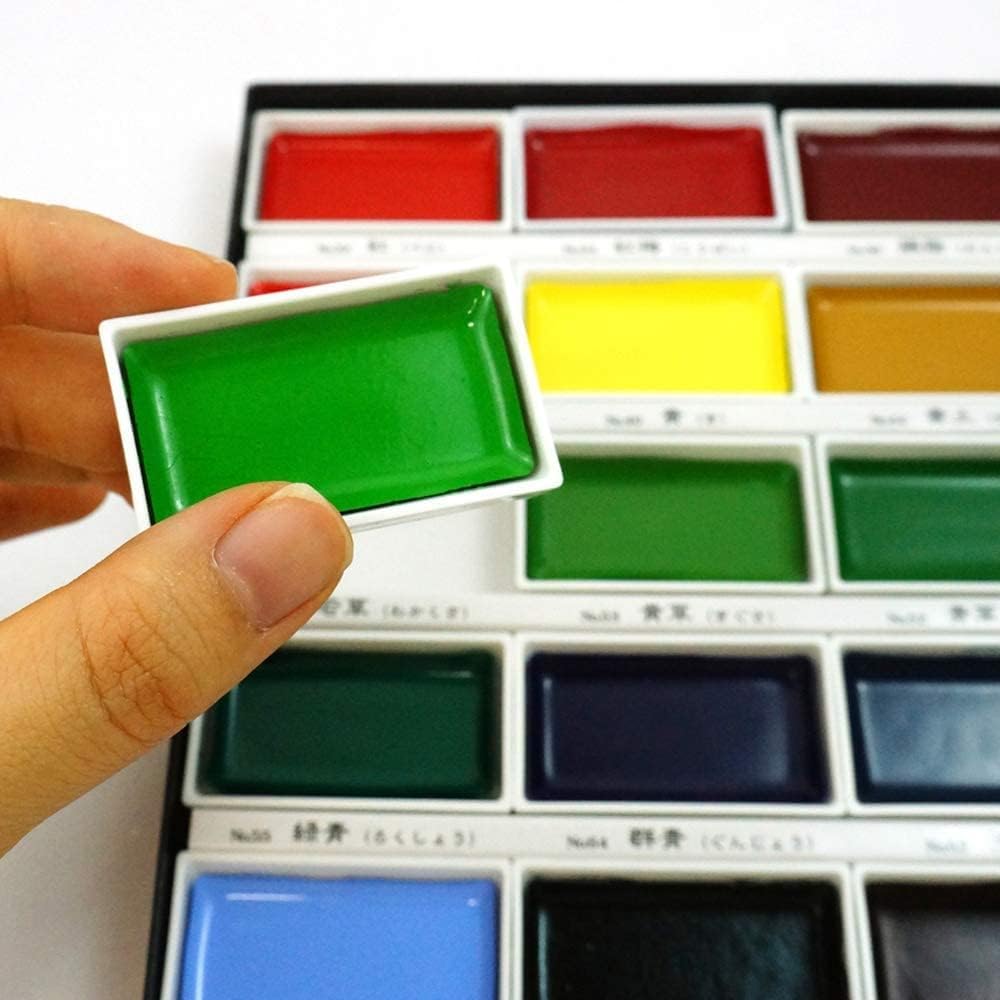 Kuretake Gansai Tambi - Juego de 48 colores de acuarela, calidad profesional para artistas y artesanos, para adultos, certificado AP, fabricado en Japón Kuretake Gansai Tambi