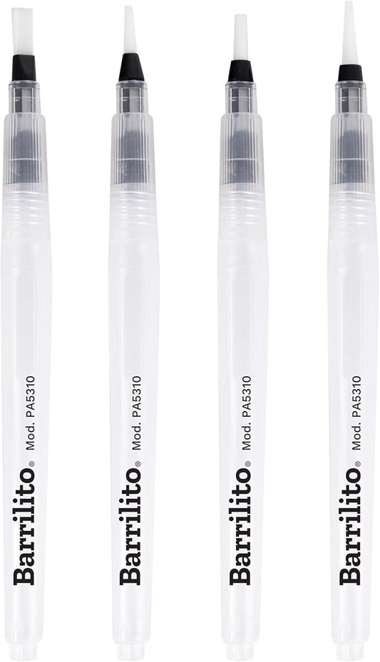 Barrilito Pinceles con depósito de agua, 4 pinceles, para acuarela, diferentes puntas. PA5310