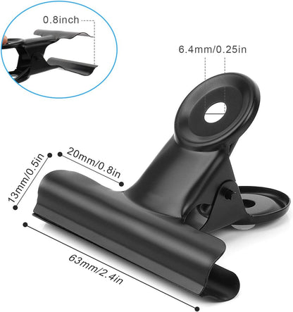 Clip Bulldog de 2.5 pulgadas, clips de papel de bisagra grandes de metal