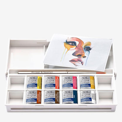 Winsor & Newton - Cotman - Juego de acuarelas, 8 medias pastillas para retrato