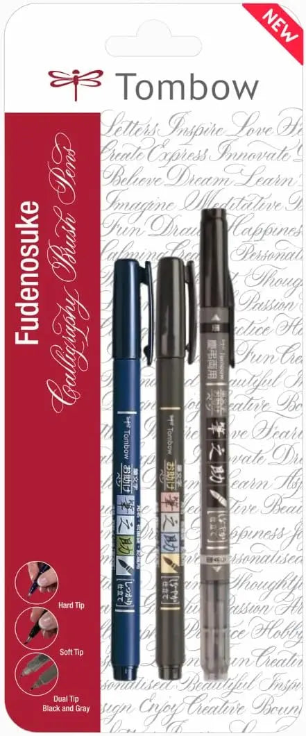 Tombow Fudenosuke - de pincel, paquete de 3. KEEPLIVINGFASTER