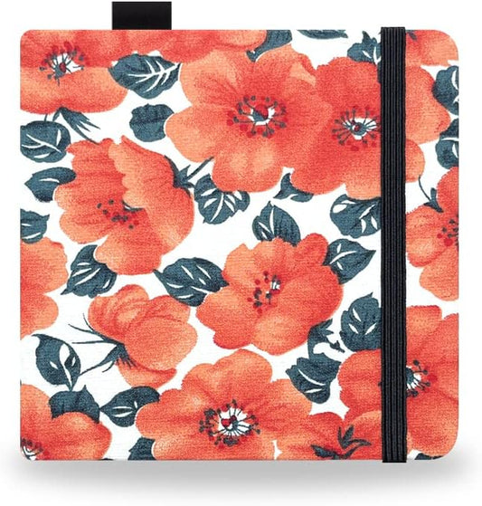 Cuaderno de bocetos de acuarela, cuaderno cuadrado portátil de tela de 5 x 5 pulgadas, 20 hojas de papel de dibujo texturizado de acuarela, cuaderno de bocetos de papel de arte de 300 GSM, flor