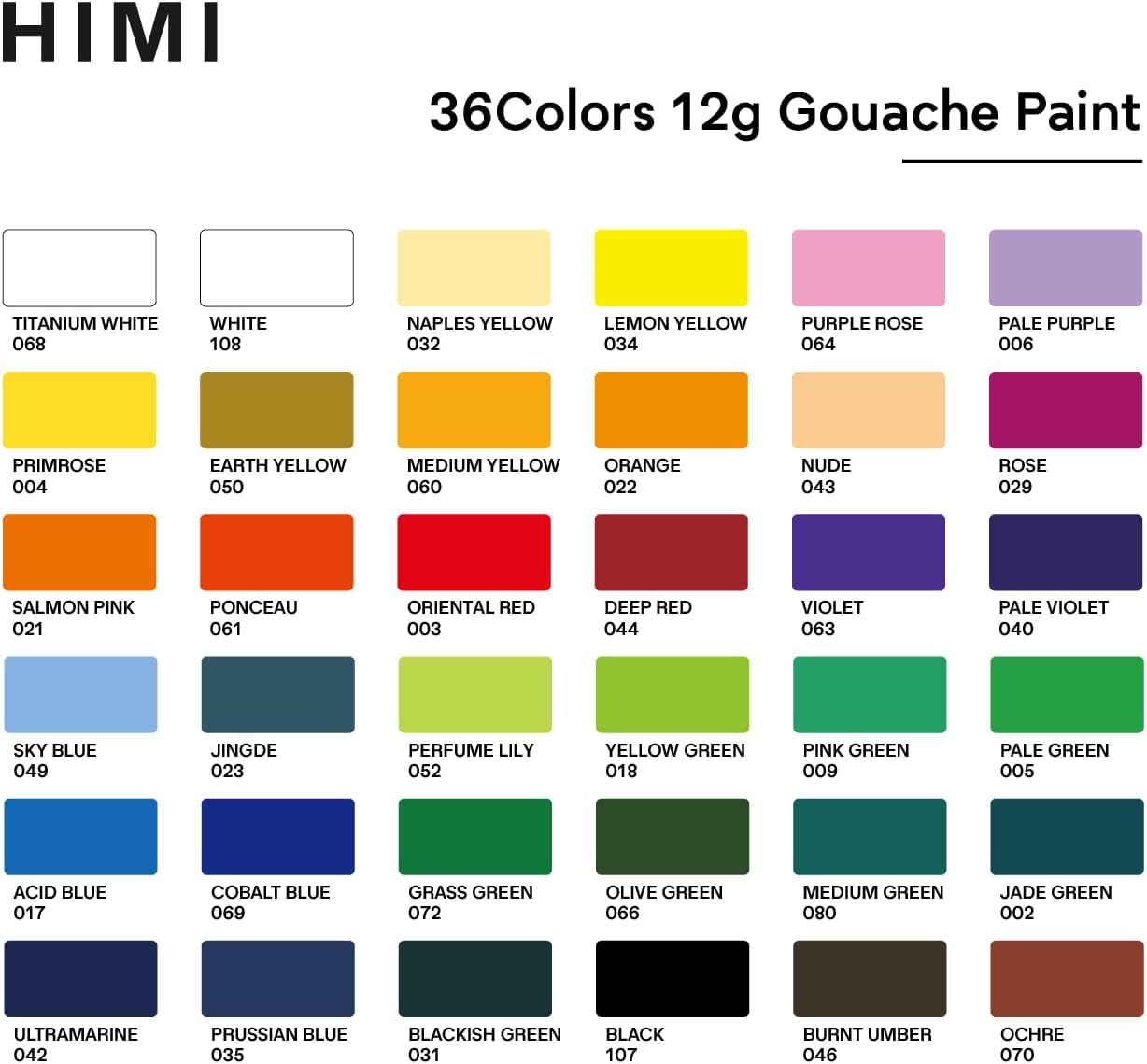 HIMI Juego de pintura Twin Cup Jelly Gouache, 36 colores de 0.42 oz, diseño de taza de gelatina, pintura no tóxica para lienzo y papel, suministros de arte para profesionales (caja morada) KEEPLIVINGFASTER