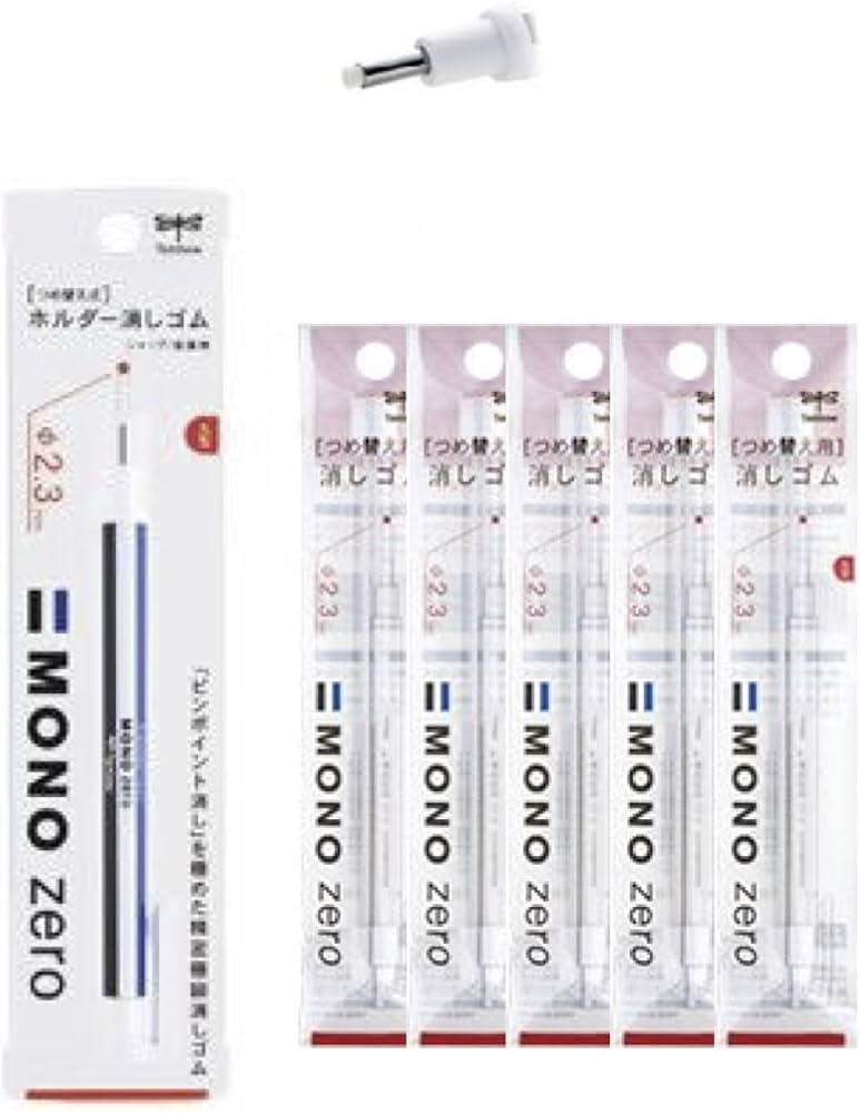 Borrador Tombow Mono Zero (1 bolígrafo borrador y 10 recambios, punta redonda de 2,3 mm)