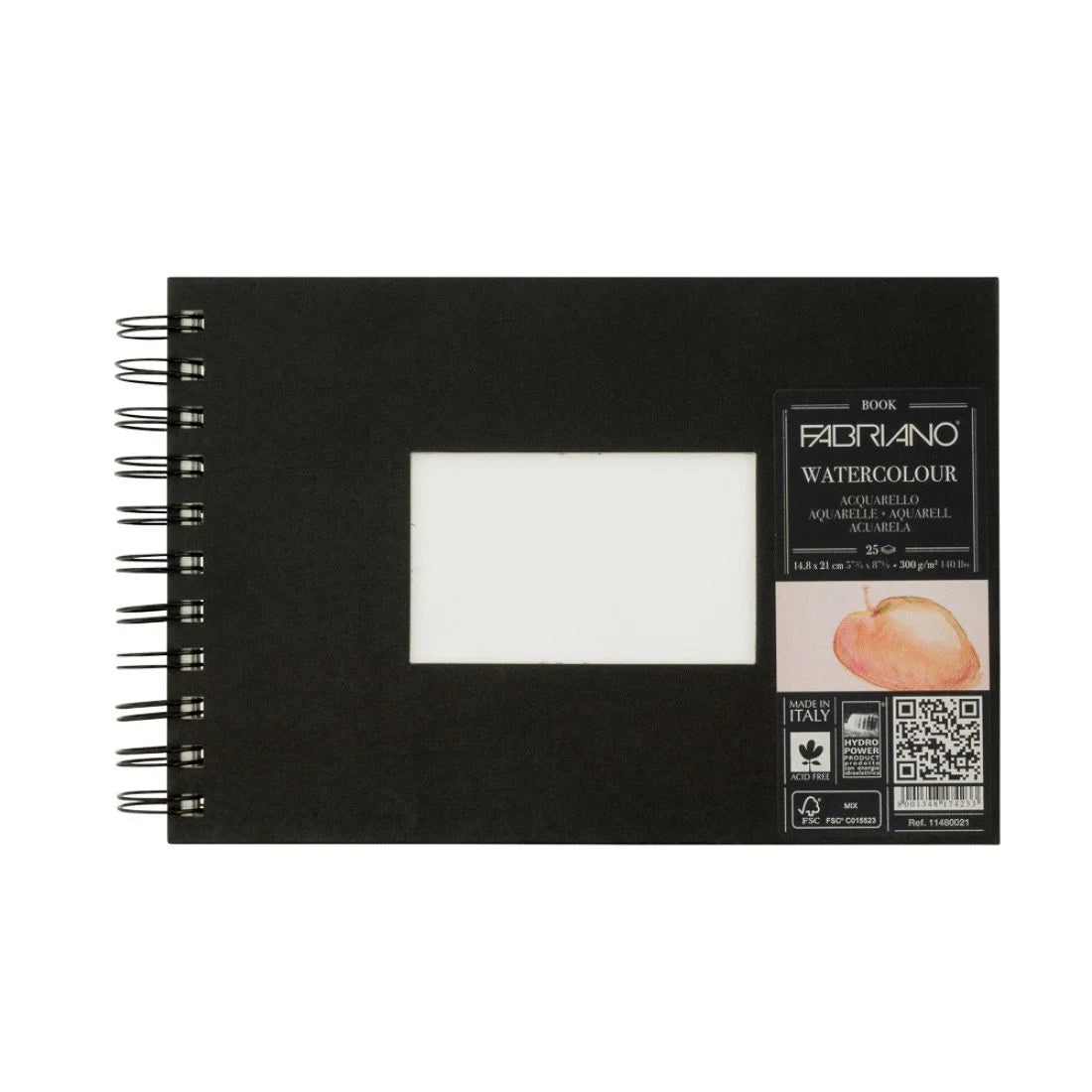 Water Book Fabriano - de tapa dura, 25 hojas, prensado en frío