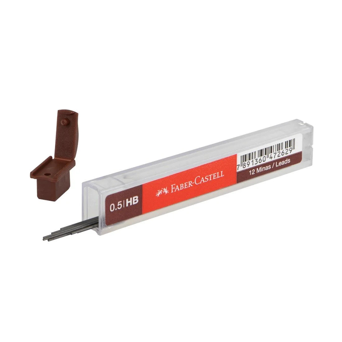 Faber Castell tubo de 12 minas HB 0.5 mm.